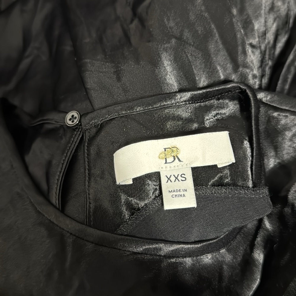 NEW! Banana Republic Black Bias-Cut Satin Midi Dress - XXS 🏒 - Picture 8 of 8